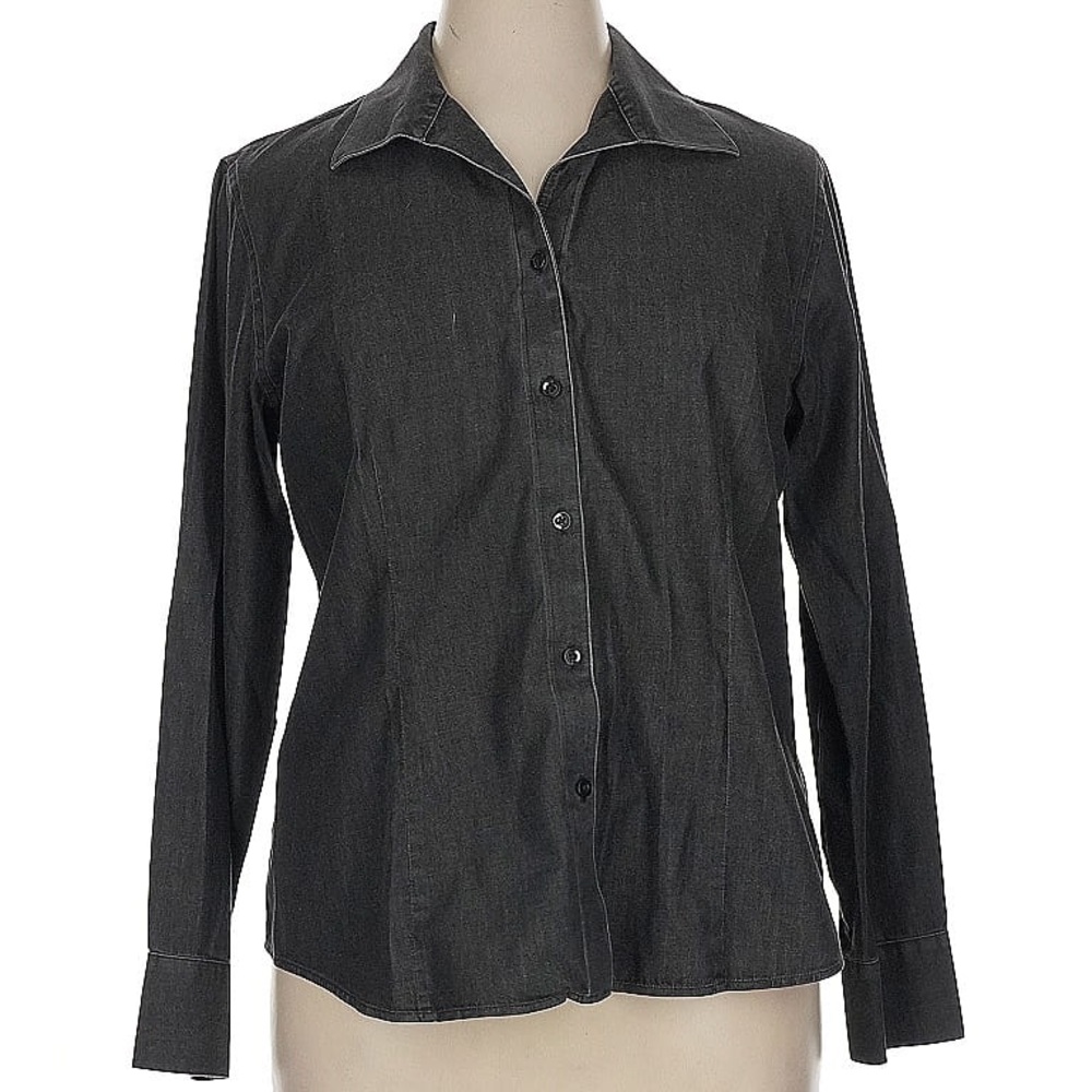 Chico's Dark Gray/Black Button Down Shirt
